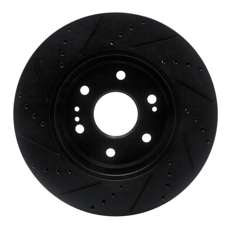 Picture of R1 2019-2026 Cadillac Escalade ESV Front Right Drilled & Slotted Black Brake Rotor