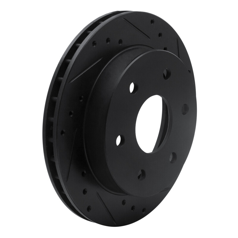 Picture of R1 1988-1991 Chevrolet K1500 Front Right Drilled & Slotted Black Brake Rotor