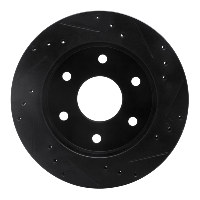 Picture of R1 1988-1991 Chevrolet K1500 Front Left Drilled & Slotted Black Brake Rotor