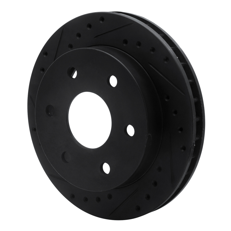 Picture of R1 1988-2000 Cadillac Escalade Front Left Drilled & Slotted Black Brake Rotor