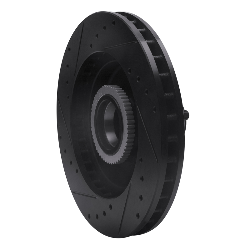 Picture of R1 1992-2002 Chevrolet Tahoe Front Right Drilled & Slotted Black Brake Rotor