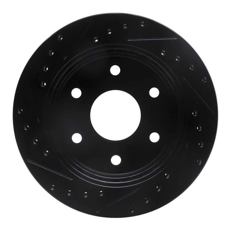 Picture of R1 1988-2000 Cadillac Escalade Front Right Drilled & Slotted Black Brake Rotor