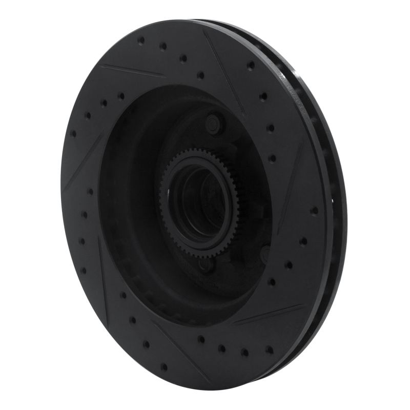 Picture of R1 1990-2002 Chevrolet Astro Front Left Drilled & Slotted Black Brake Rotor