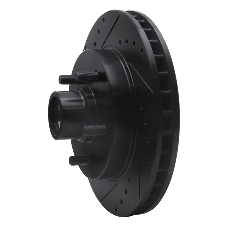 Picture of R1 1992-2002 Chevrolet C1500 Suburban Front Left Drilled & Slotted Black Brake Rotor