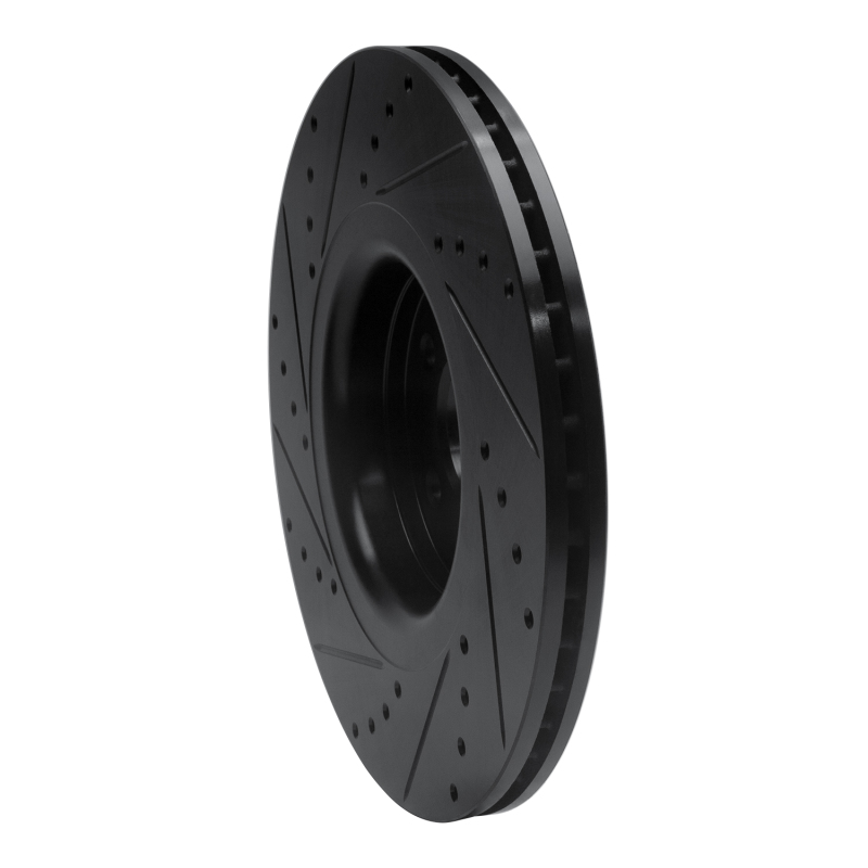 Picture of R1 14-18 Ford Focus ST Front Right Drilled & Slotted Black Brake Rotor