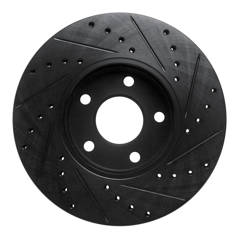 Picture of R1 2010-2013 Ford Transit Connect Front Left Drilled & Slotted Black Brake Rotor