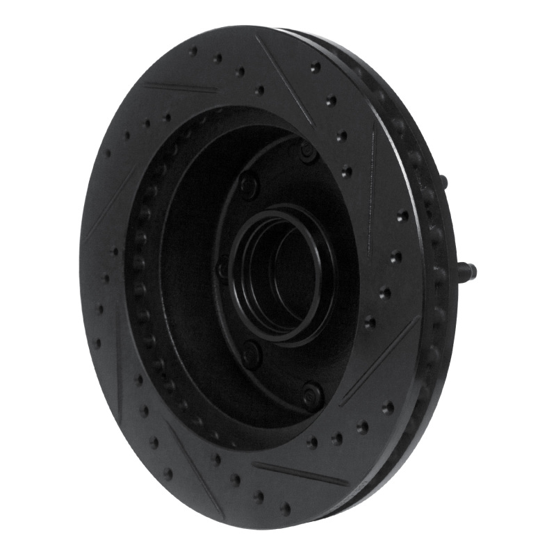 Picture of R1 1986-1994 Ford F-250 2WD (Excl Super Duty) Front Left Drilled & Slotted Black Brake Rotor