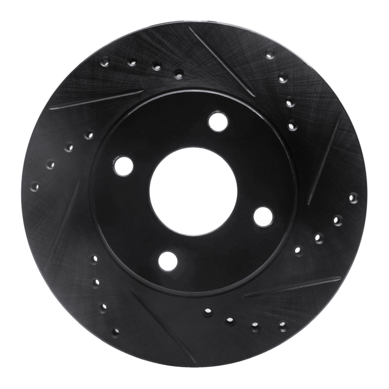 Picture of R1 1995-2004 Ford CONTOUR Front Right Drilled & Slotted Black Brake Rotor