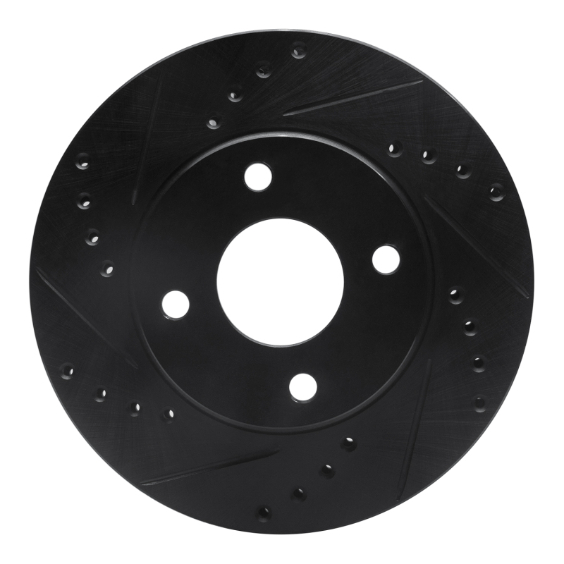 Picture of R1 1995-2004 Ford CONTOUR Front Left Drilled & Slotted Black Brake Rotor