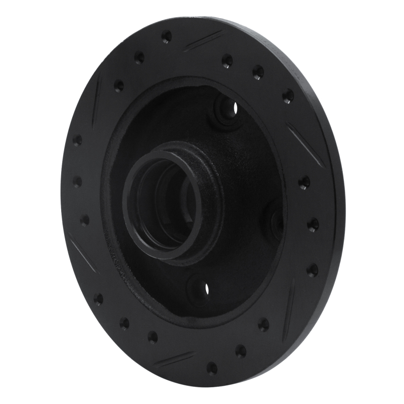 Picture of R1 1987-1994 Mazda 323 Rear Right Drilled & Slotted Black Brake Rotor