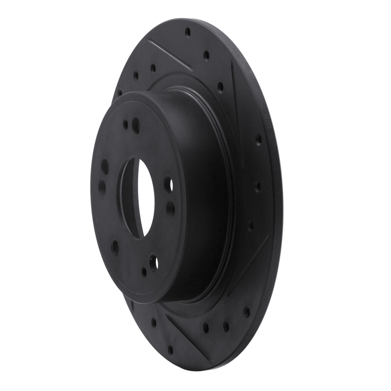 Picture of R1 05-17 Honda Accord Rear Right Drilled & Slotted Black Brake Rotor