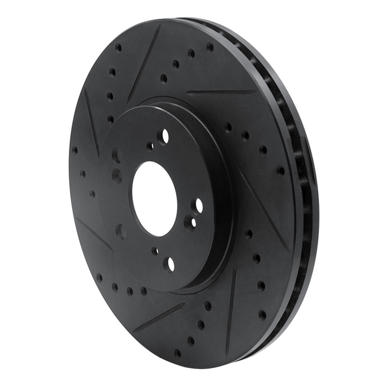 Picture of R1 04-14 Acura TSX Front Left Drilled & Slotted Black Brake Rotor