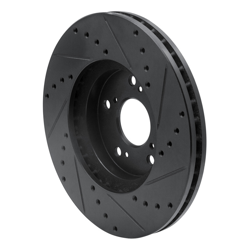 Picture of R1 04-14 Acura TSX Front Left Drilled & Slotted Black Brake Rotor