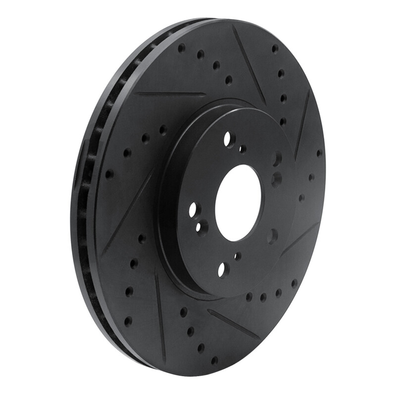 Picture of R1 04-14 Acura TSX Front Right Drilled & Slotted Black Brake Rotor