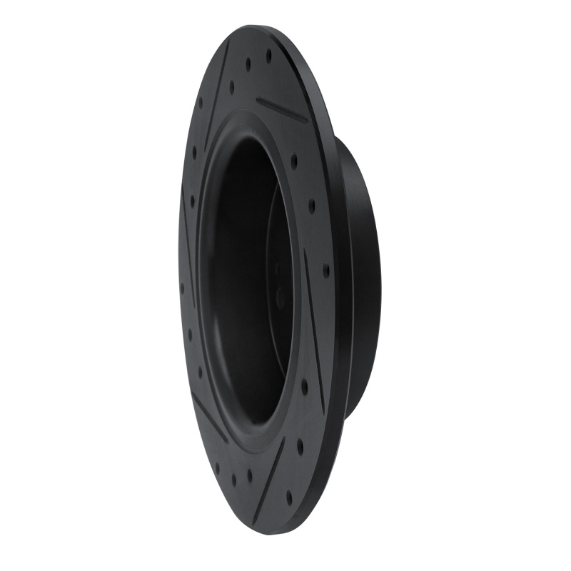 Picture of R1 2016-2025 Honda HR-V Rear Right Drilled & Slotted Black Brake Rotor