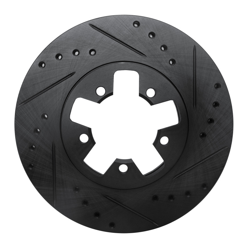 Picture of R1 1984-1989 Nissan 300ZX Front Right Drilled & Slotted Black Brake Rotor