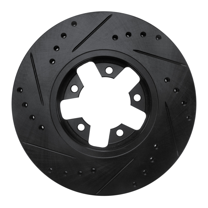 Picture of R1 1984-1989 Nissan 300ZX Front Right Drilled & Slotted Black Brake Rotor