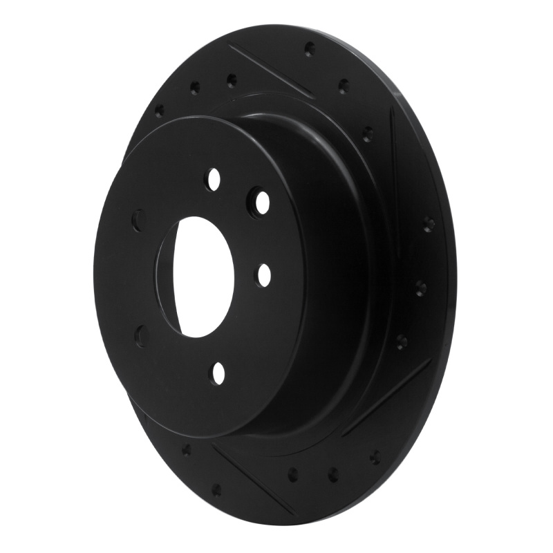 Picture of R1 2002-2025 Nissan Juke Rear Right Drilled & Slotted Black Brake Rotor