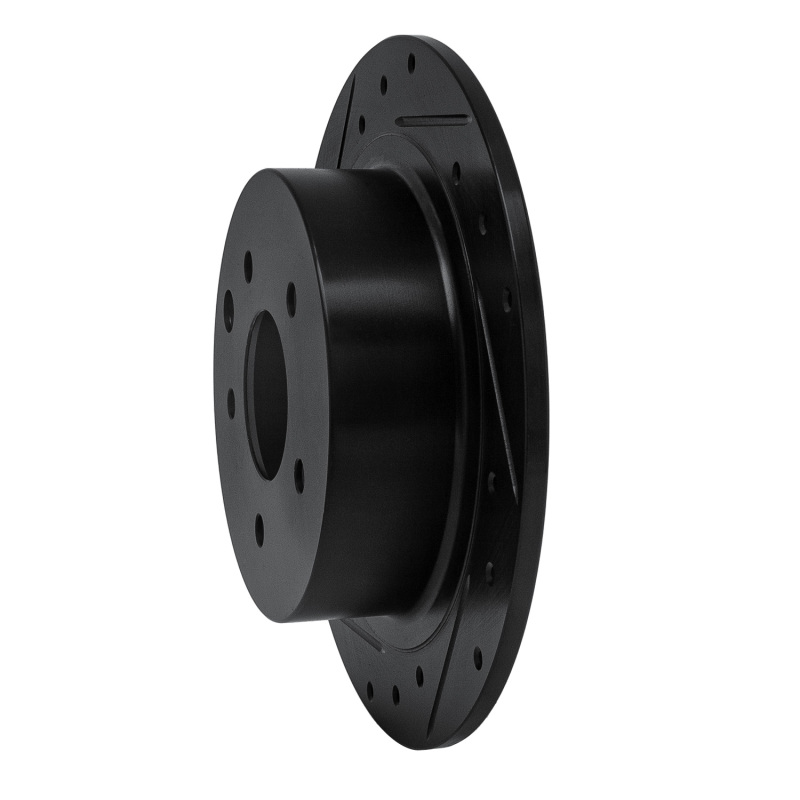 Picture of R1 2002-2025 Nissan Juke Rear Left Drilled & Slotted Black Brake Rotor