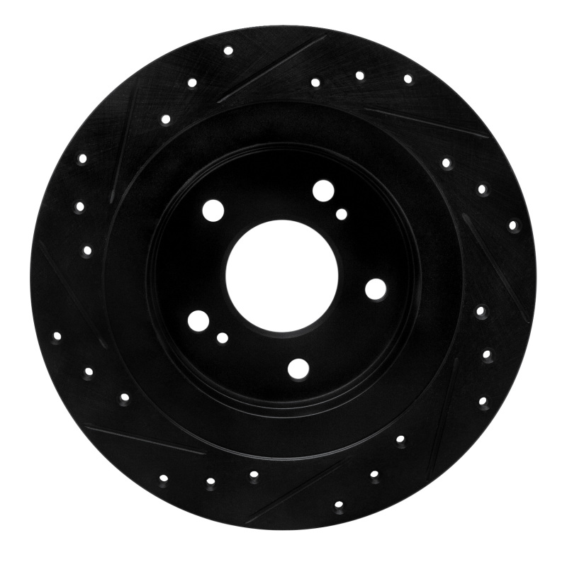 Picture of R1 1984-1988 Nissan 200SX Rear Right Drilled & Slotted Black Brake Rotor