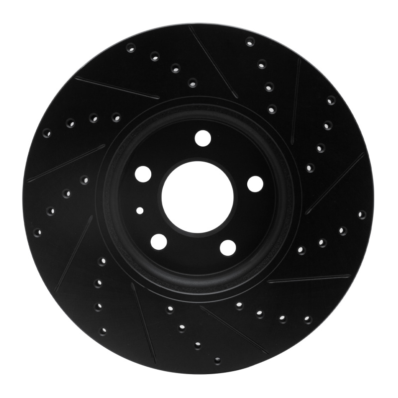Picture of R1 2011-2017 Audi A4 Allroad Front Left Drilled & Slotted Black Brake Rotor