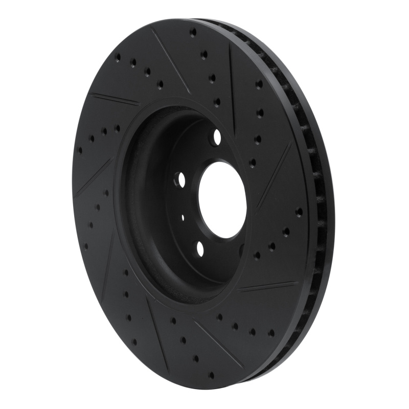 Picture of R1 2011-2017 Audi A4 Allroad Front Left Drilled & Slotted Black Brake Rotor