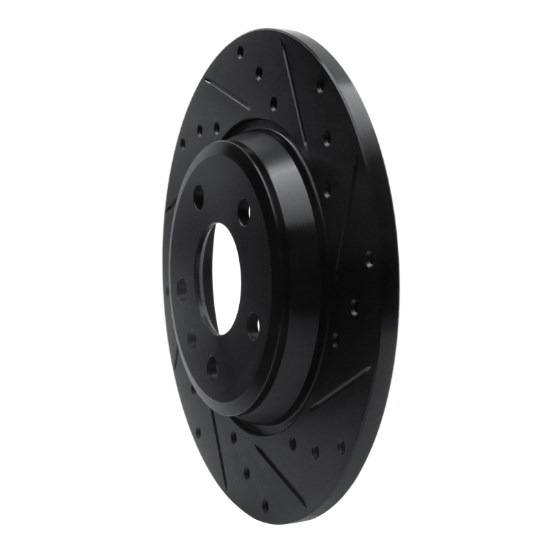 Picture of R1 09-25 Audi A4 Rear Right Drilled & Slotted Black Brake Rotor