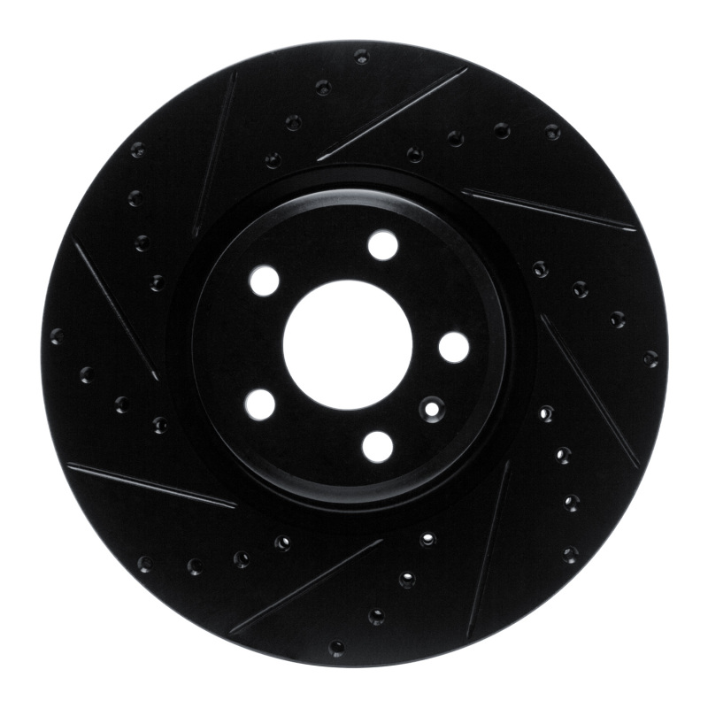Picture of R1 2018-2025 Audi S5 Sportback Front Left Drilled & Slotted Black Brake Rotor