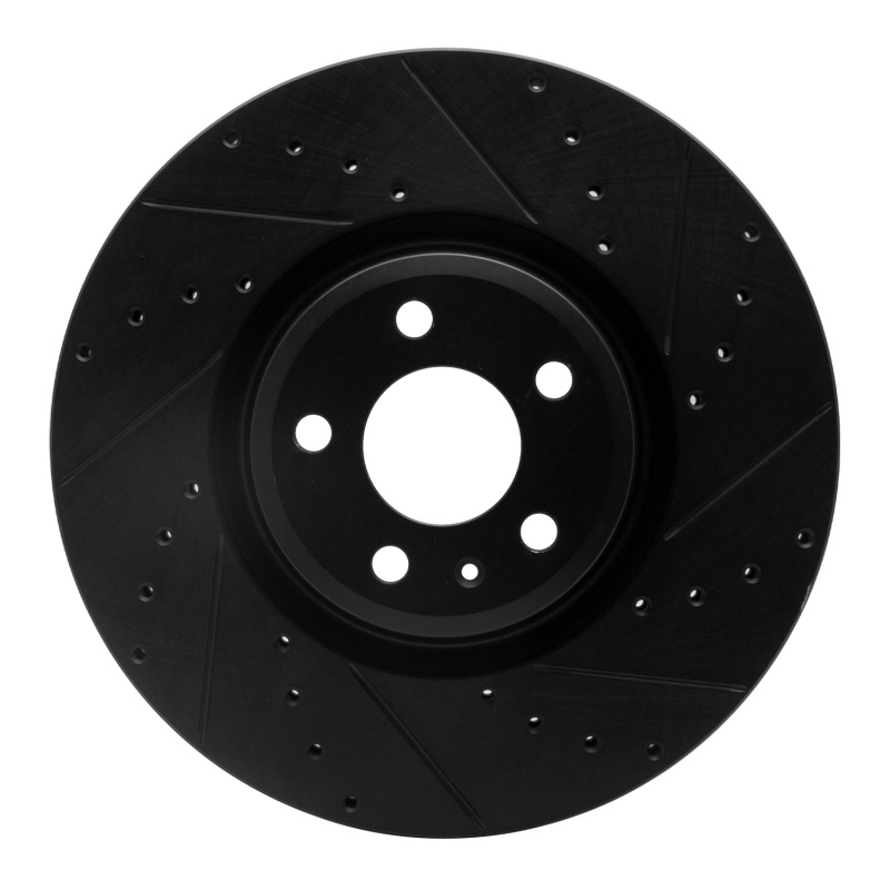 Picture of R1 2018-2025 Audi S5 Front Right Drilled & Slotted Black Brake Rotor