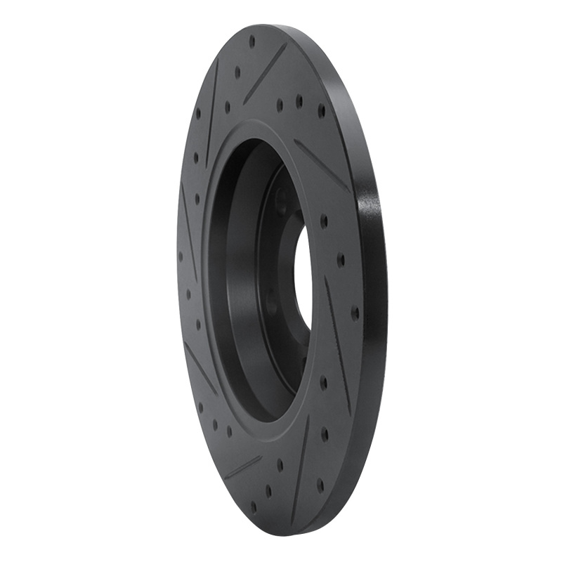Picture of R1 2001-2003 Volkswagen EuroVan Rear Right Drilled & Slotted Black Brake Rotor