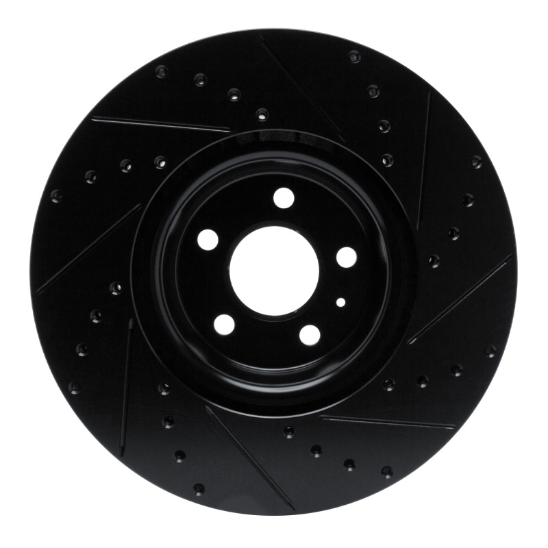 Picture of R1 2018-2025 Audi S5 Sportback Front Left Drilled & Slotted Black Brake Rotor