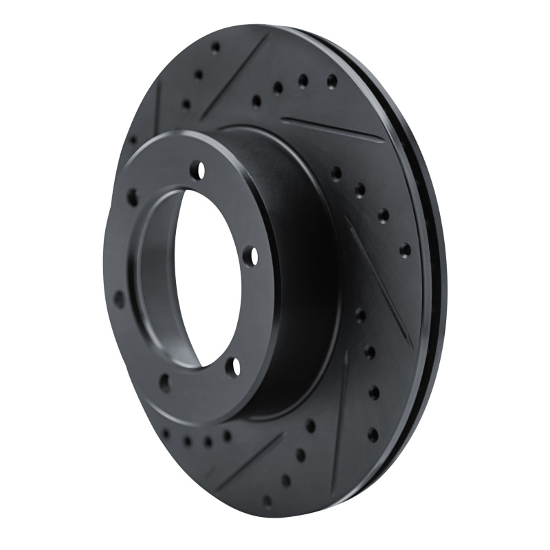 Picture of R1 1986-1995 Toyota 4Runner Front Left Drilled & Slotted Black Brake Rotor