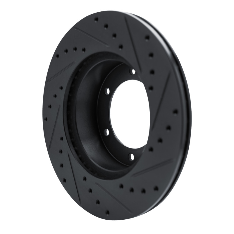 Picture of R1 1986-1995 Toyota 4Runner Front Left Drilled & Slotted Black Brake Rotor