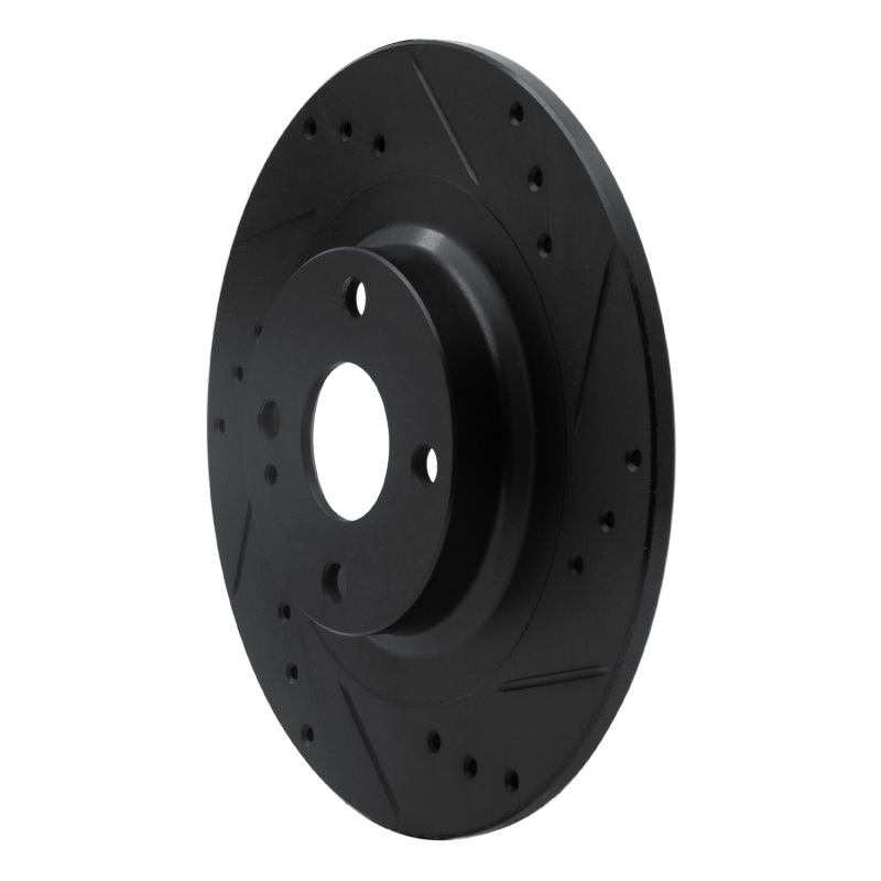 Picture of R1 2016-2025 Fiat 124 Spider Rear Right Drilled & Slotted Black Brake Rotor