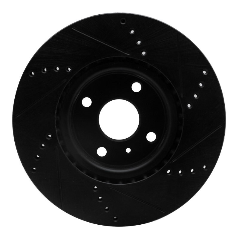 Picture of R1 2016-2025 Fiat 124 Spider Front Left Drilled & Slotted Black Brake Rotor