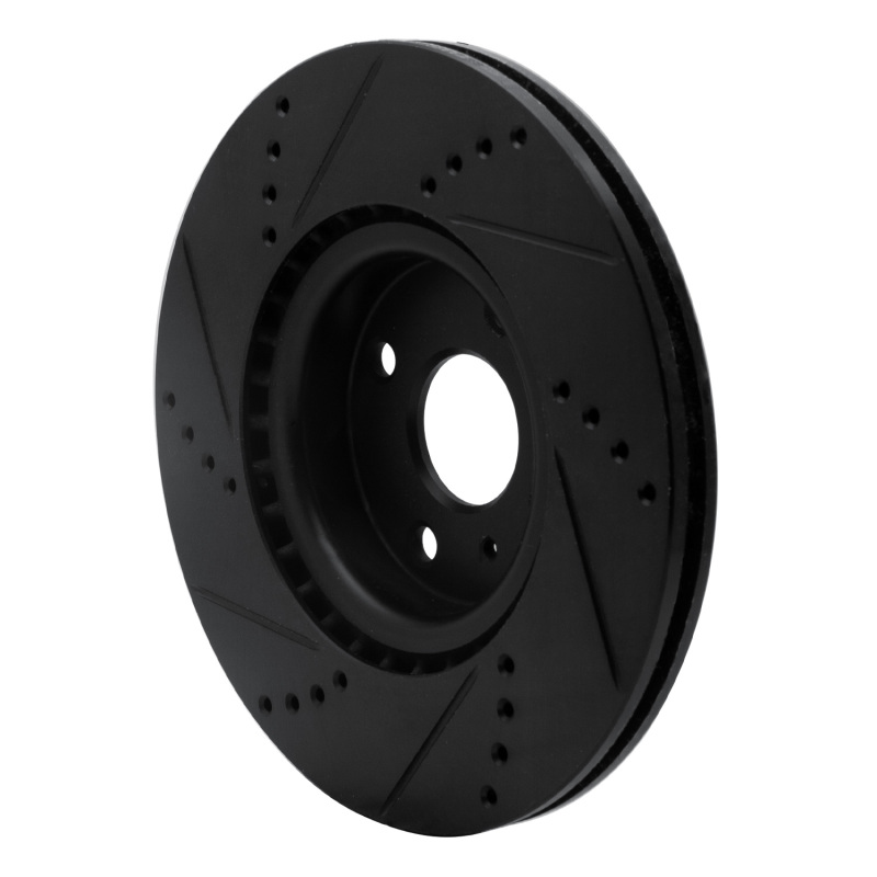 Picture of R1 2016-2025 Fiat 124 Spider Front Right Drilled & Slotted Black Brake Rotor