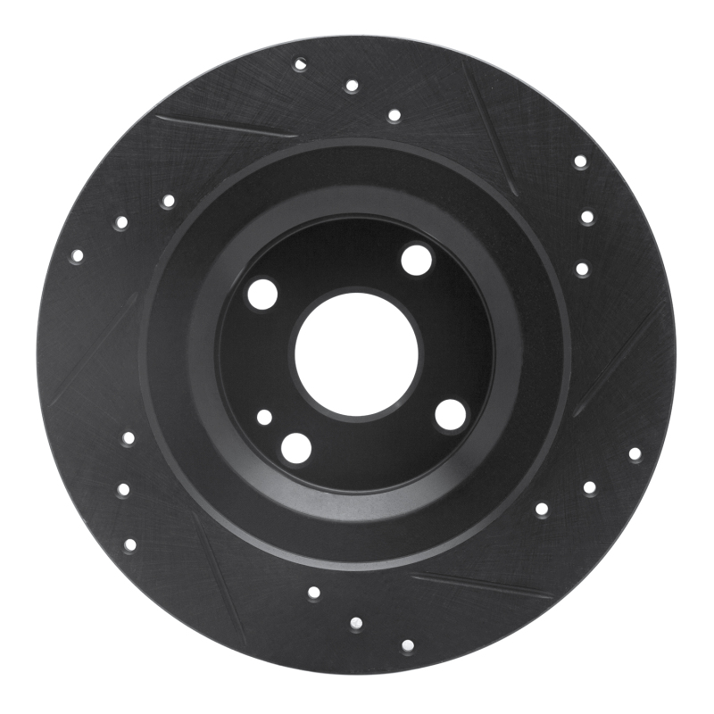 Picture of R1 2016-2025 Fiat 124 Spider Rear Left Drilled & Slotted Black Brake Rotor