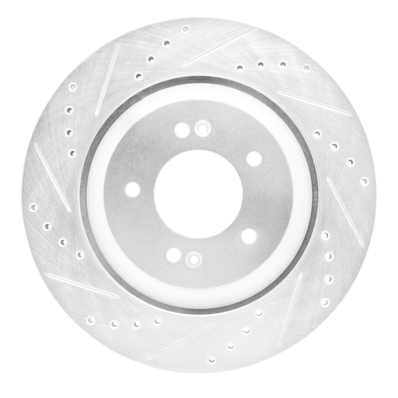 Picture of R1 2019-2025 Hyundai Elantra N Rear Left Drilled & Slotted Silver Brake Rotor