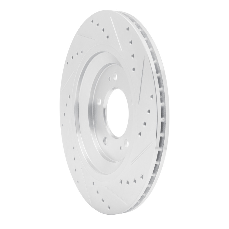 Picture of R1 2019-2025 Hyundai Elantra N Rear Left Drilled & Slotted Silver Brake Rotor