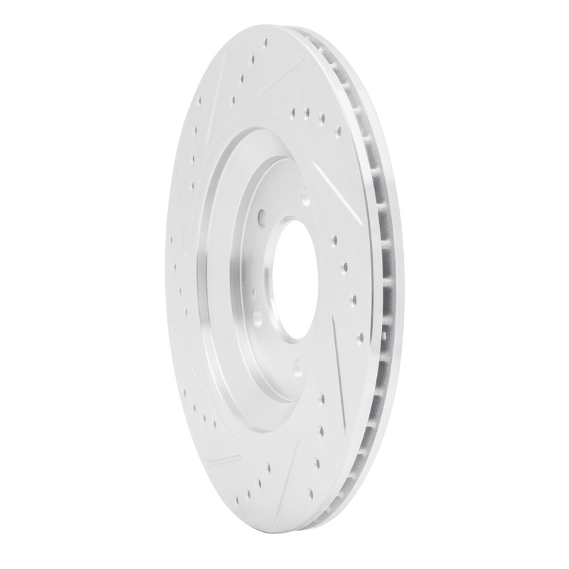 Picture of R1 2019-2025 Hyundai Kona N Rear Right Drilled & Slotted Silver Brake Rotor