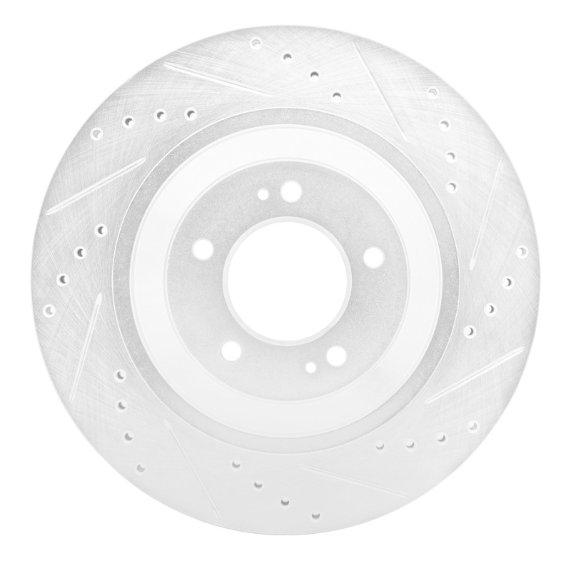 Picture of R1 2019-2025 Hyundai Elantra N Rear Left Drilled & Slotted Silver Brake Rotor