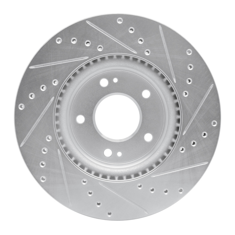 Picture of R1 2020-2025 Hyundai Elantra Front Left Drilled & Slotted Silver Brake Rotor