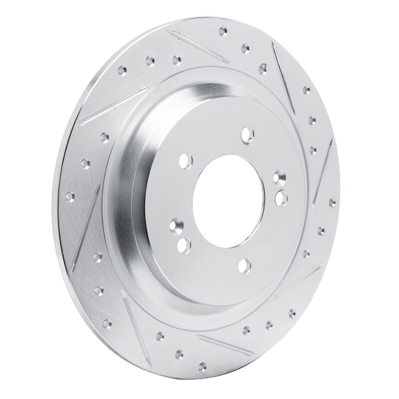 Picture of R1 2021-2025 Hyundai Tucson Rear Right Drilled & Slotted Silver Brake Rotor