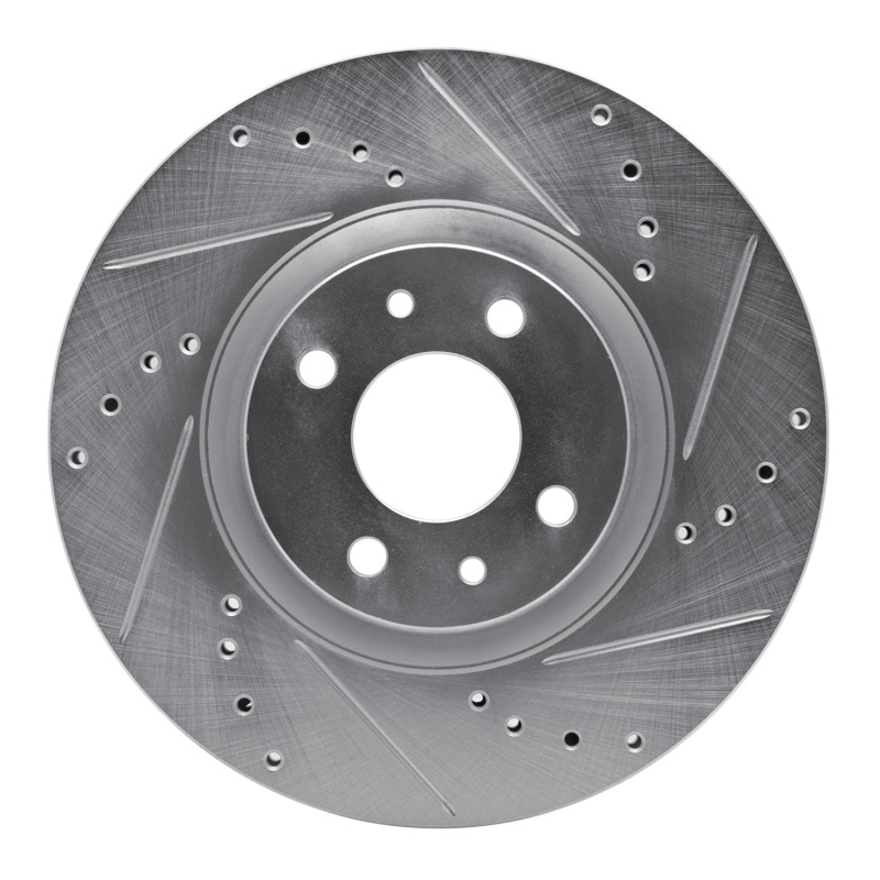 Picture of R1 2012-2019 Fiat 500 (USA/Canada) Front Right Drilled & Slotted Silver Brake Rotor