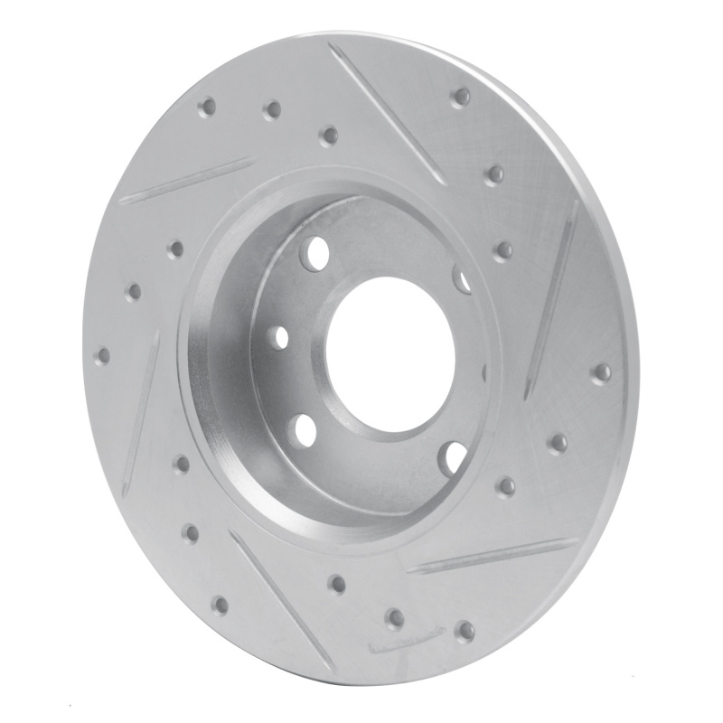 Picture of R1 2009-2019 Fiat 500 (USA/Canada) Rear Left Drilled & Slotted Silver Brake Rotor