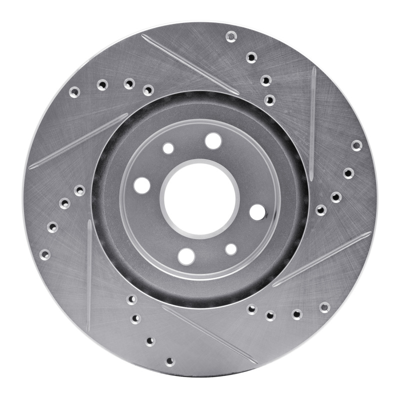 Picture of R1 2012-2019 Fiat 500 (USA/Canada) Front Left Drilled & Slotted Silver Brake Rotor