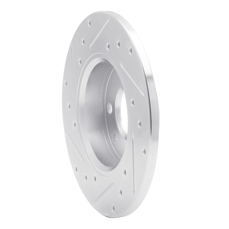 Picture of R1 2009-2019 Fiat 500 (Mexico) Rear Right Drilled & Slotted Silver Brake Rotor
