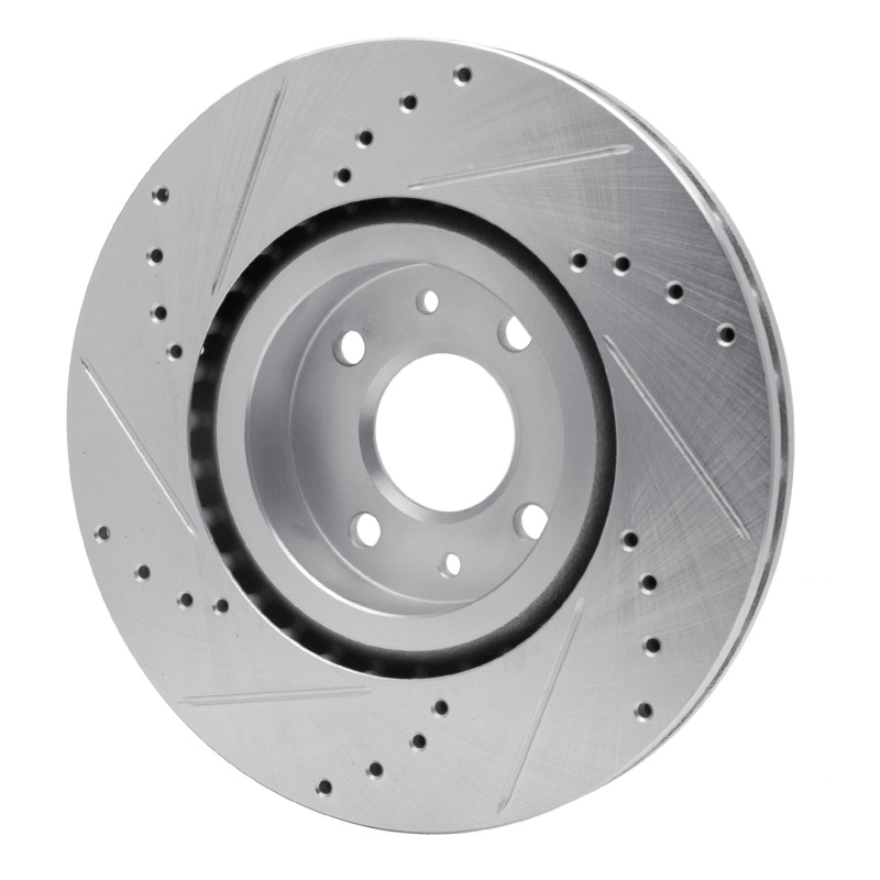 Picture of R1 2012-2019 Fiat 500 (USA/Canada) Front Right Drilled & Slotted Silver Brake Rotor
