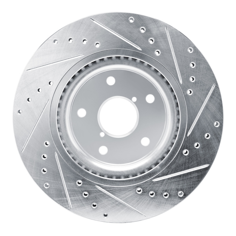 Picture of R1 2020-2025 Subaru WRX Front Left Drilled & Slotted Silver Brake Rotor