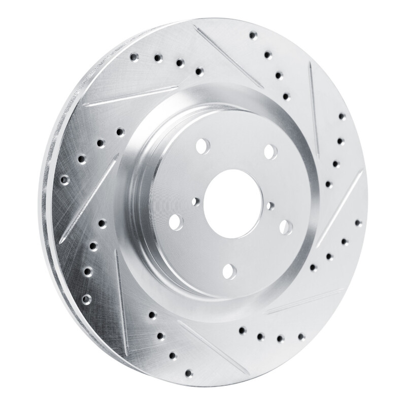 Picture of R1 2020-2025 Subaru Impreza Front Right Drilled & Slotted Silver Brake Rotor